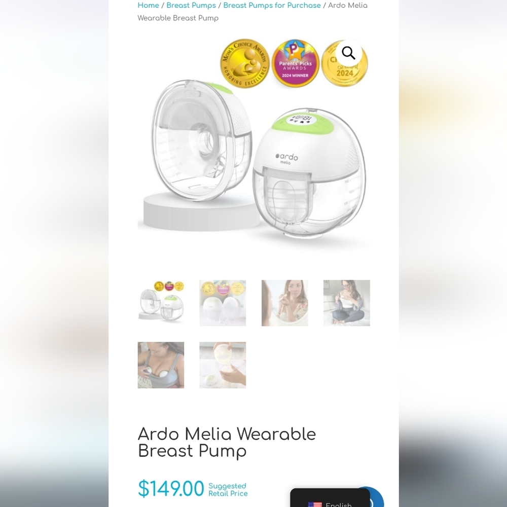 Ardo Medela Breast Pump with Green Accents